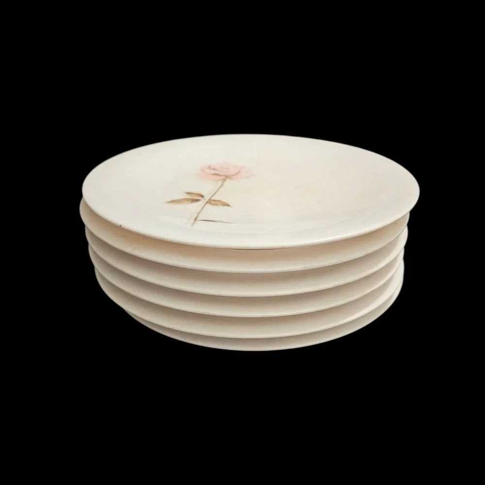 Oneida Premier Pink Rose Salad Plates Set of 6 Vintage Floral Dinnerware